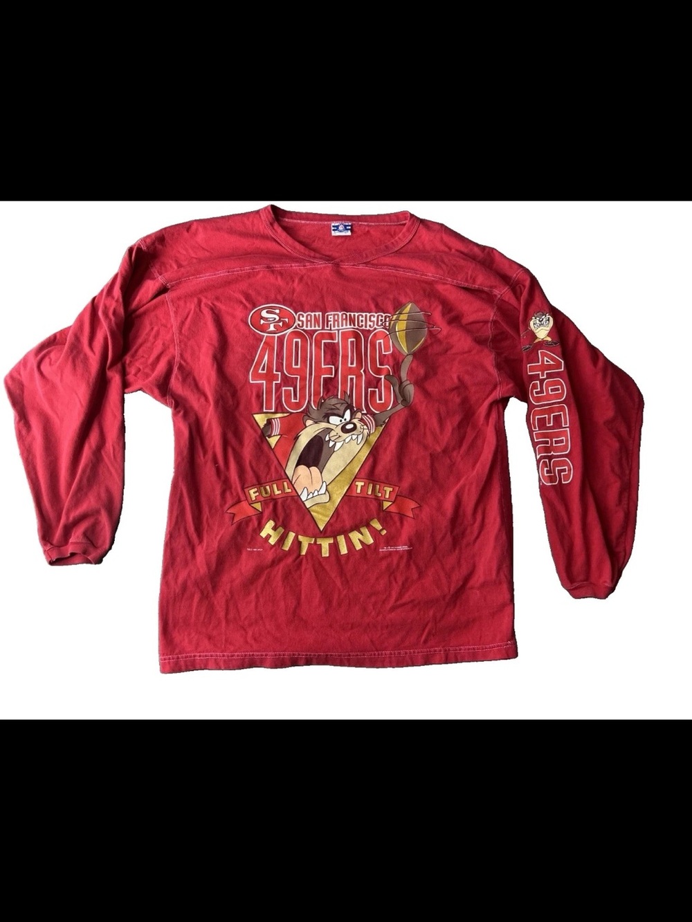 Vtg 1994 San Francisco 49ers Tasmanian Devil Long Sleeve T-shirt - XL - Football